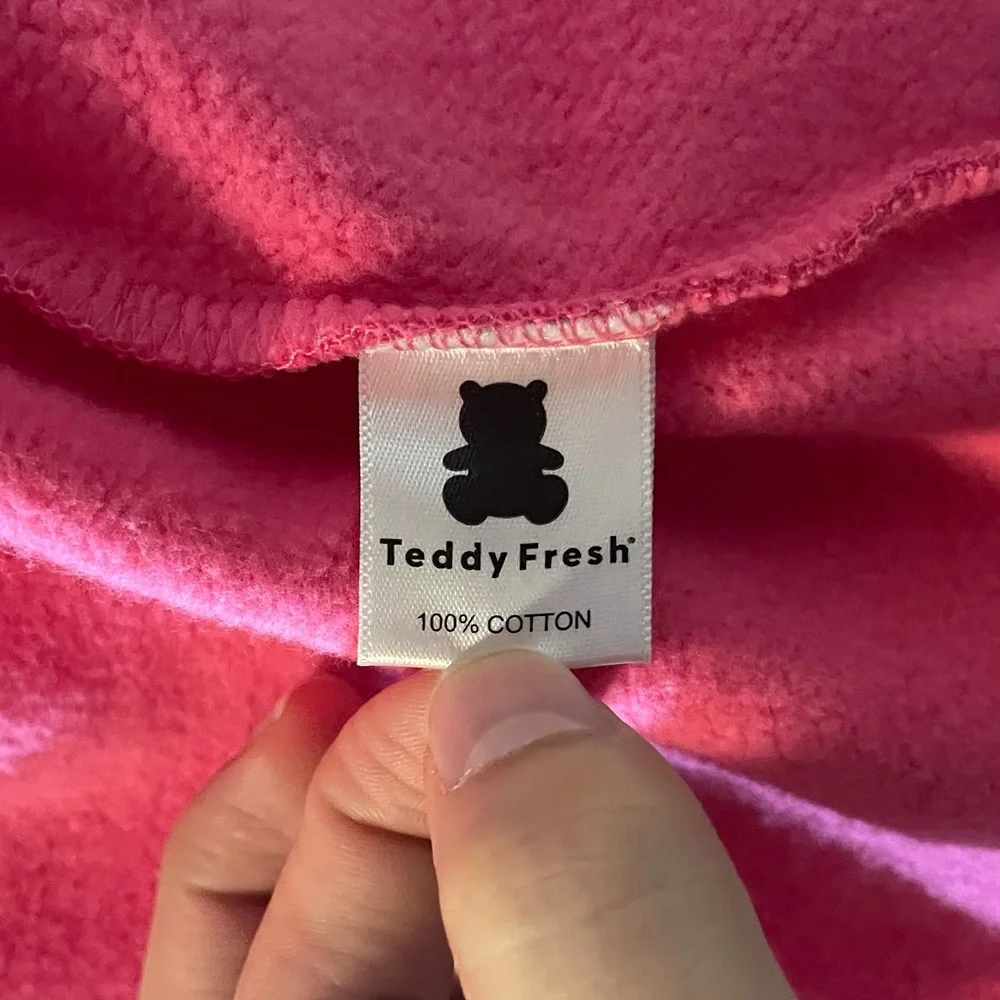 Teddy Fresh Unisex Pink Quarter Zip Pullover I Need A Hug Hoodie‎ Sweatshirt